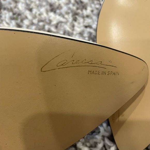 New vintage Caressa #28032 off white leather Stilleto pumps Spain size 9M - Picture 2 of 11